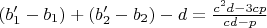 $(b_1'-b_1)+(b_2'-b_2)-d=\frac{c^2d-3cp}{cd-p}$