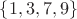 $\{1,3,7,9\}$