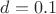 $d = 0.1$