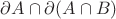 $\partial A\cap \partial (A\cap B)$