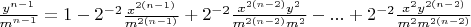 $\frac{y^{n-1}}{m^{n-1}}=1-2^{-2}\frac{x^{2(n-1)}}{m^{2(n-1)}}+2^{-2}\frac{x^{2(n-2)}y^2}{m^{2(n-2)}m^2}-...+2^{-2}\frac{x^2y^{2(n-2)}}{m^2m^{2(n-2)}}$