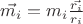 $\vec{m_i} = m_i \frac{\vec{r_i}}{r_i}$