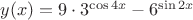 $y(x)=9\cdot 3^{\cos 4x}-6^{\sin 2x}$