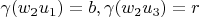 $\gamma(w_{2}u_1) =b, \gamma(w_{2}u_3) = r$