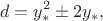 $$
d=y_*^2 \pm 2y_*,
$$ $$
d=y_*^2 \pm 2y_*,
$$
