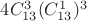 $4 C \limit_{13}^3 (C \limit_{13}^1)^3$
