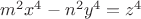 $m^2x^4-n^2y^4=z^4$ $m^2x^4-n^2y^4=z^4$