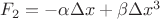 $F_2=-\alpha \Delta x+\beta \Delta x^3$