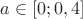 $a \in [0;0,4]$