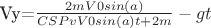 Vy=$\frac{2mV0sin(a)}{CSPvV0sin(a)t + 2m }-gt$