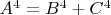 $A^4=B^4+C^4$