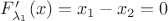 $F'_{\lambda_1}(x)=x_1-x_2=0$