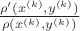 $\frac{\rho'(x^{(k)},y^{(k)})}{\rho(x^{(k)},y^{(k)})}$