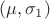 $\[(\mu ,{\sigma _1})\]$