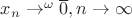$x_n\to^\omega \overline 0, n \to \infty$