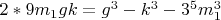$2*9m_1gk=g^3-k^3-3^5m_1^3$