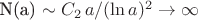 N(a) \sim C_2 \, a / (\ln a)^2 \to \infty