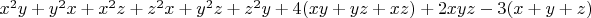 $x^2y+y^2x+x^2z+z^2x+y^2z+z^2y+4(xy+yz+xz)+2xyz-{3(x+y+z)}$