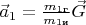 $\vec a_1=\frac{m_{1\text{г}}}{m_{1\text{и}}}\vec G$