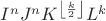 $I^nJ^nK^{\left \lfloor \frac{k}{2} \right \rfloor}L^k$
