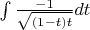 $\int \frac{-1}{\sqrt{(1-t)t}}dt$