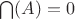 $\bigcap(A)=0$ $\bigcap(A)=0$