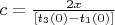 $c= \frac {2x}{[t_3(0) - t_1(0)]}$