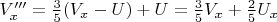 $V'''_x = \frac{3}{5}(V_x - U)+U = \frac{3}{5} V_x + \frac{2}{5}U_x$