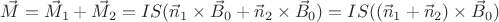 $\vec M=\vec M_1+\vec M_2 = I S (\vec n_1\times \vec B_0 + \vec n_2 \times \vec B_0) = IS ((\vec n_1 + \vec n_2) \times \vec B_0)$