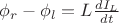 $\phi_r-\phi_l=L\frac{dI_L}{dt}$