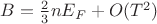 $B = \frac{2}{3} n E_F + O(T^2)$