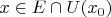 $x \in E \cap U(x_0)$