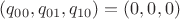 $(q_{00},q_{01},q_{10})=(0,0,0)$