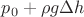 $p_0+\rho g \Delta h$