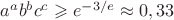 $a^ab^bc^c \geqslant e^{-3/e} \approx 0,33$