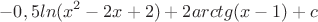 $$ -0,5ln(x^2-2x+2)+2arctg(x-1)+c $$