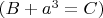 $(B+a^3=C)$