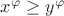 $x^ \varphi \geq y^\varphi $
