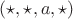 $(\star,\star,a,\star)$