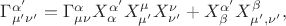 $\Gamma^{\alpha'}_{\mu'\nu'}=\Gamma^{\alpha}_{\mu\nu}X^{\alpha'}_{\alpha}X^{\mu}_{\mu'}X^{\nu}_{\nu'}+X^{\alpha'}_{\beta}X^{\beta}_{\mu',\nu'},$