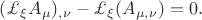 $(\pounds_{\xi}A_{\mu})_{,\nu}-\pounds_{\xi}(A_{\mu ,\nu})=0.$