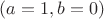 $(a=1,b=0)$ $(a=1,b=0)$