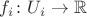 $f_i\colon U_i\to\mathbb{R}$