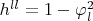 $h^{l l}=1-\varphi_l^2$
