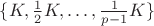 $\{K, \frac{1}{2} K,  \dots,  \frac{1}{p-1} K \}$