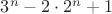 $3^n-2\cdot 2^n+1$