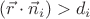$(\vec r\cdot\vec n_i)>d_i$ $(\vec r\cdot\vec n_i)>d_i$