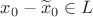 $x_0-\widetilde x_0\in L$