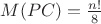 $M(PC)=\frac{n!}{8}$