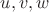 $ u,v,w$